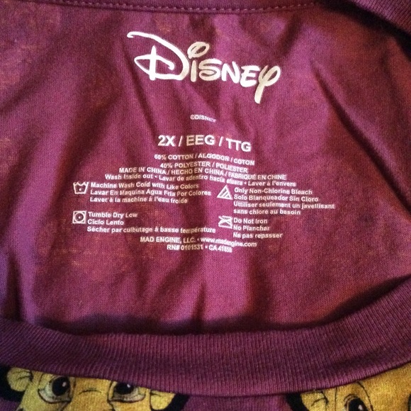 💛🦁 Lion King Simba Juniors 2X Crop Tee 💛🦁 - Picture 3 of 4